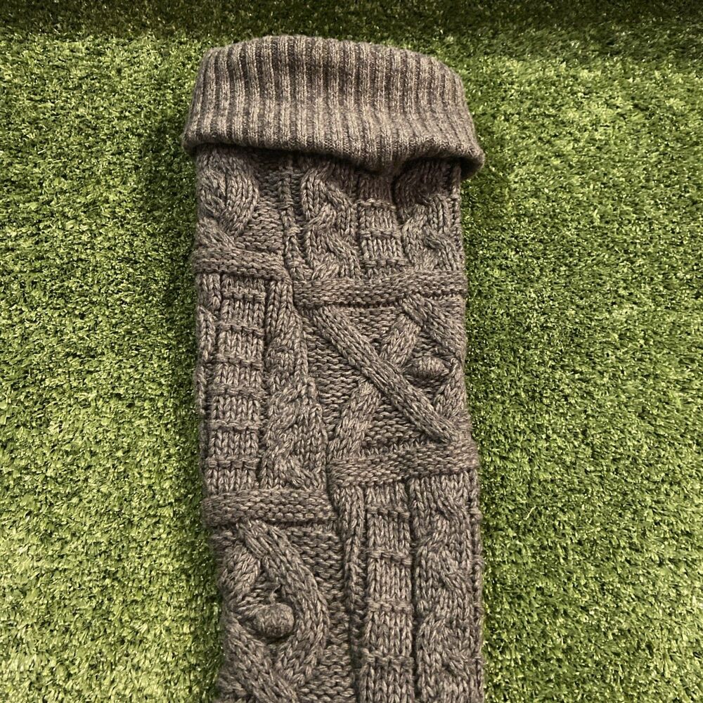 UGG Australia Cardi Over Knee Cable Knit Sweater Boots Grey Womens 9 USA Made - Picture 13 of 15